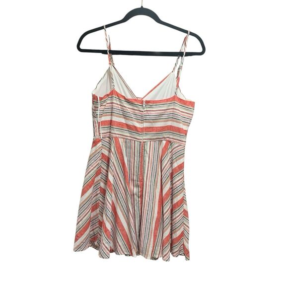 Francescas Blue Rain Linen Cotton Sleeveless V Neck Dress M Vacation Cruise NWT - Picture 6 of 8